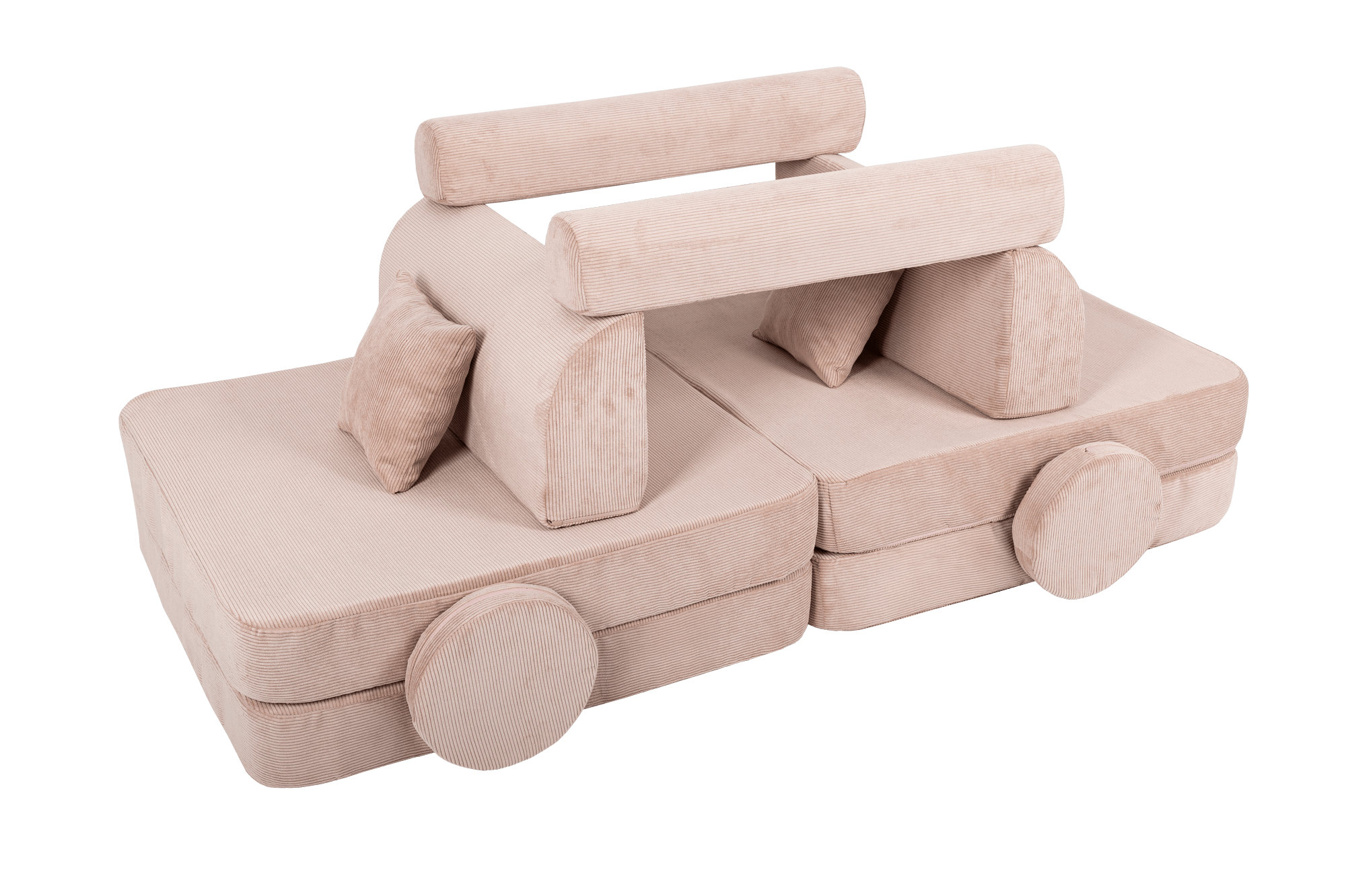 Large Modular Sofa for Kids - Slimcord Corduroy Pink