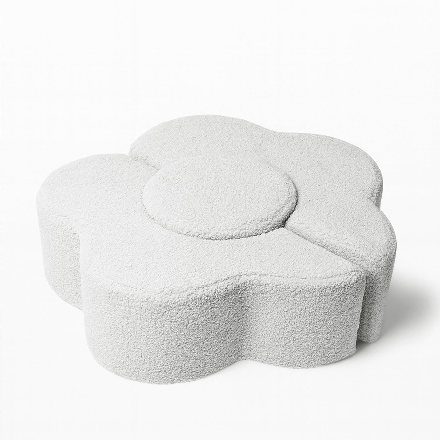 Modulinių baldų rinkinys, gėlytės formos, 3 elementų, Bearly audinio, baltos spalvos