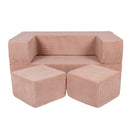 MeowBaby® Soft Velvet Cube Sofa - Powder Pink