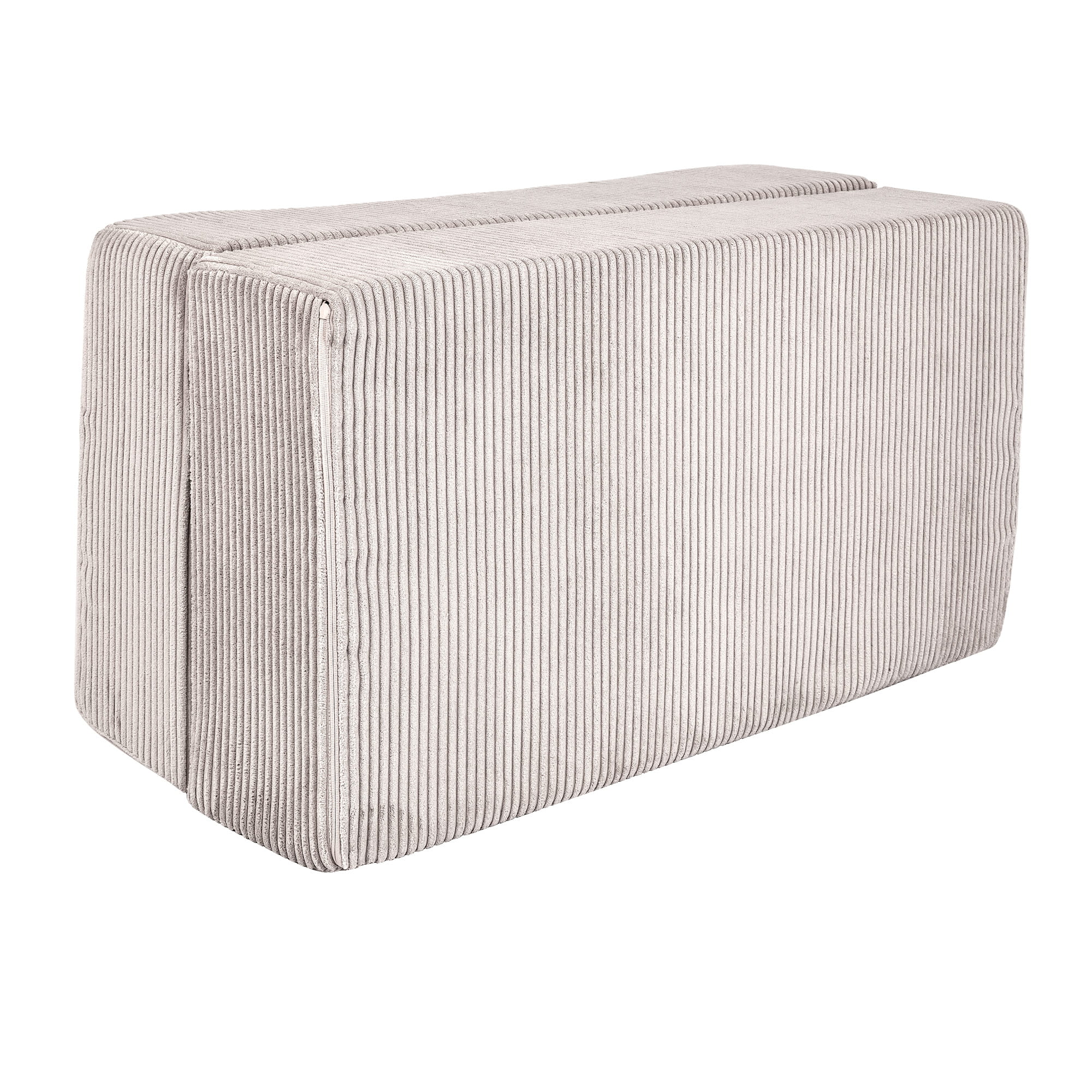 Aksominė kubo formos sofa vaikams - kreminės spalvos