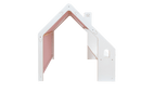 MeowBaby® White Wooden House for Kids - Pink Roof