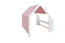 MeowBaby® White Wooden House for Kids - Pink Roof