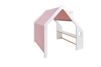 MeowBaby® White Wooden House for Kids - Pink Roof
