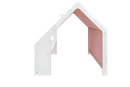 MeowBaby® White Wooden House for Kids - Pink Roof