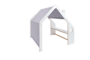 MeowBaby® White Wooden House for Kids - Blue Roof