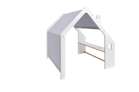 MeowBaby® White Wooden House for Kids - Blue Roof
