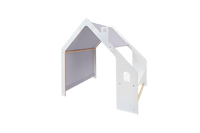 MeowBaby® White Wooden House for Kids - Blue Roof