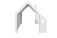 MeowBaby® White Wooden House for Kids - Blue Roof