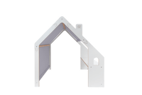 MeowBaby® White Wooden House for Kids - Blue Roof