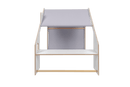 MeowBaby® White Wooden House for Kids - Blue Roof