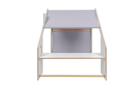 MeowBaby® White Wooden House for Kids - Blue Roof
