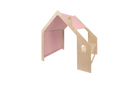 MeowBaby® Natural Wooden House for Kids - Pink Roof