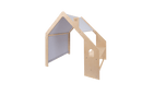 MeowBaby® Natural Wooden House for Kids - Blue Roof