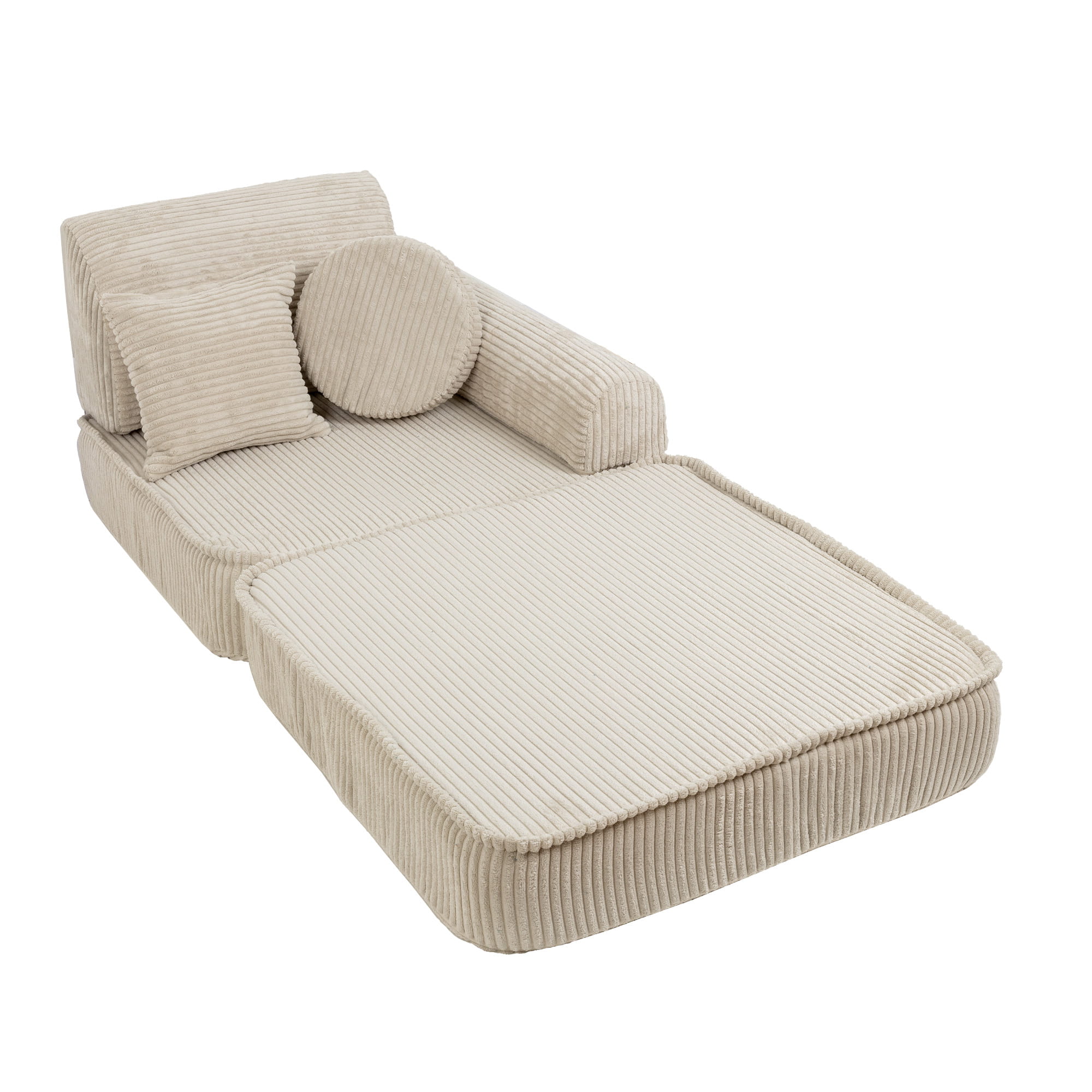 Vidutinio dydžio modulinė sofa vaikams - kreminės spalvos