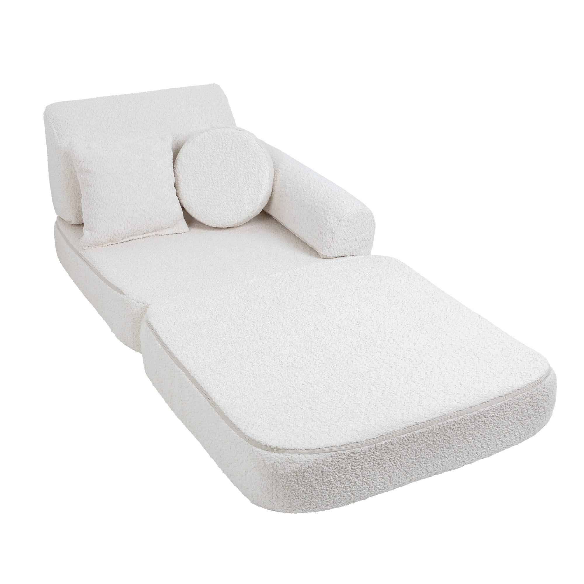 Vidutinio dydžio modulinė vaikiška sofa – baltos spalvos