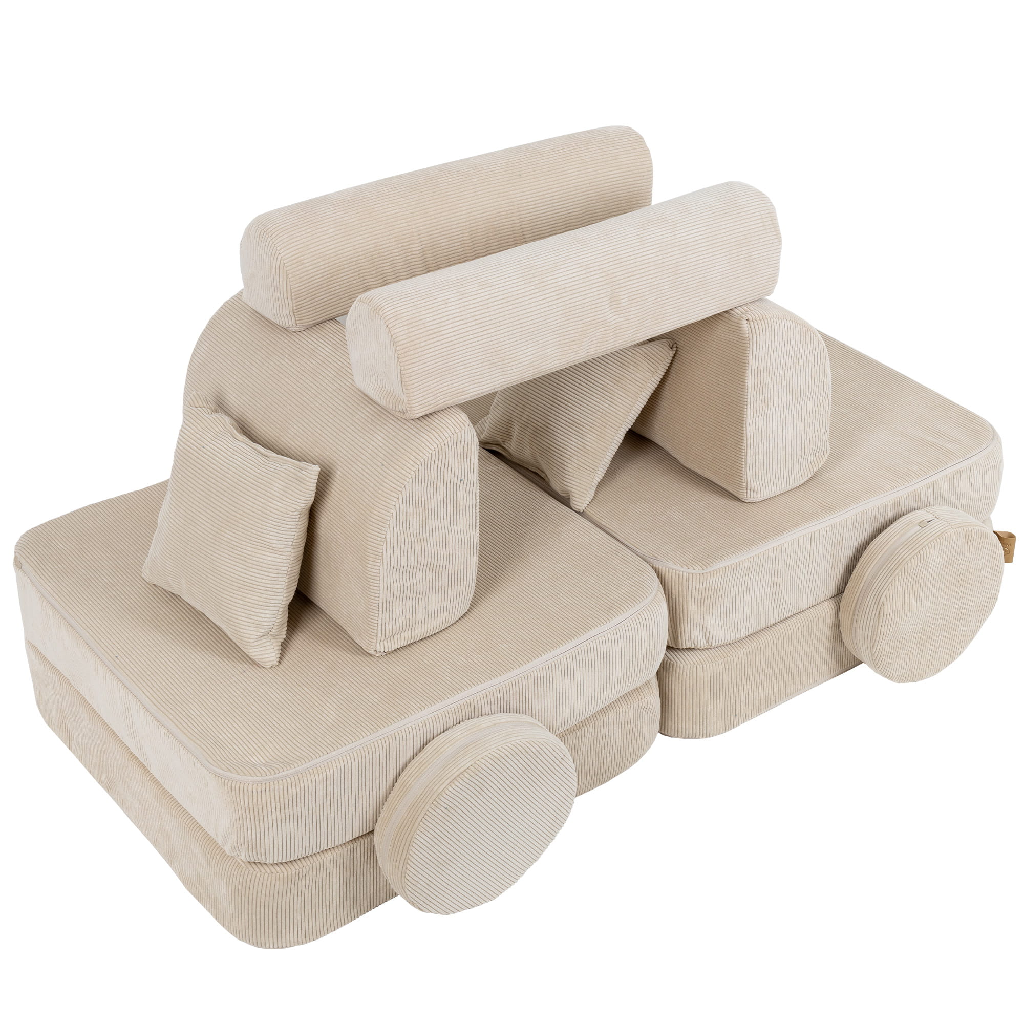 Vidutinio dydžio modulinė sofa vaikams - kreminės spalvos