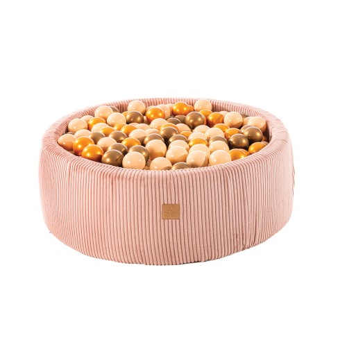 Apvalus kamuoliukų baseinas su 200 oranžinių/vario spalvos kamuoliukų, 90x30 cm – rožinės spalvos