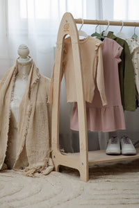 Arched Clothing Rack For Children - Large Natural Wood