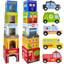 City Vehicles in Boxes Puzzle Cubes