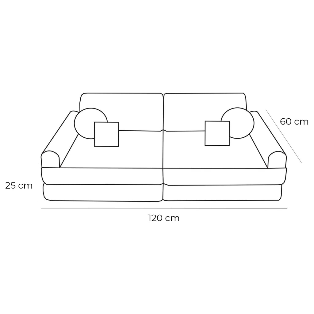 Vaikiška modulinė Outzy Pocket sofa, žydros spalvos