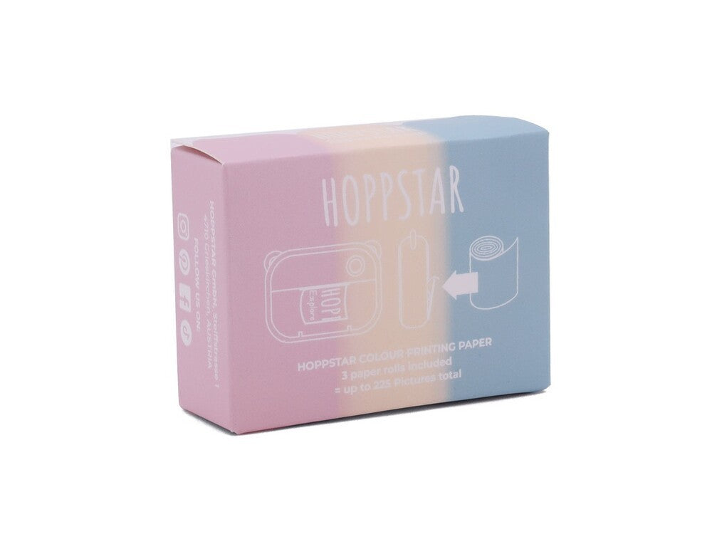 „Hoppstar“ fotoaparatui, 3 vnt. popieriaus ritinėlių – spalvoti