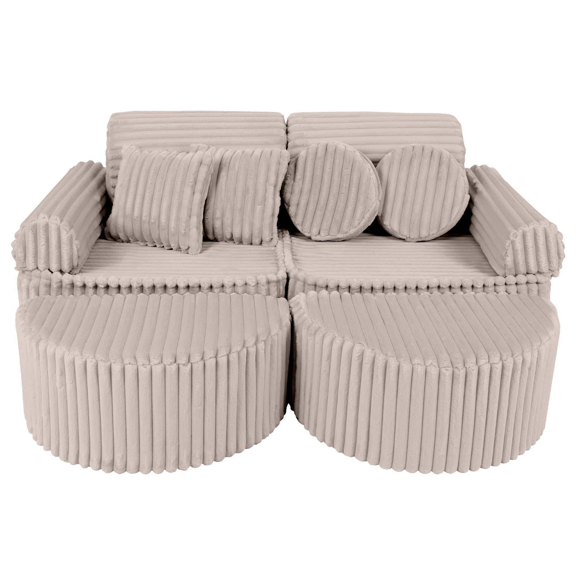 Vidutinio dydžio modulinė sofa vaikams - Churros, švelnios smėlio spalvos