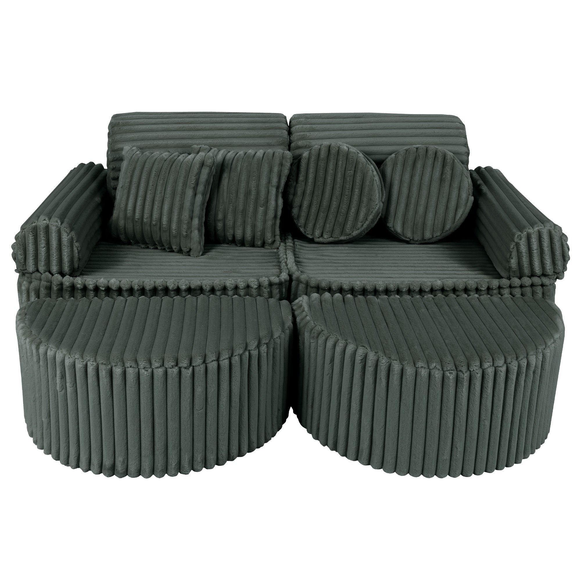 Vidutinio dydžio modulinė sofa vaikams - Churros, miško žalumos atspalvio