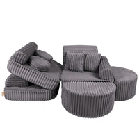 Medium Modular Sofa for Kids - Churros Jurassic Grey Plus