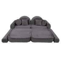 Medium Modular Sofa for Kids - Churros Jurassic Grey Plus