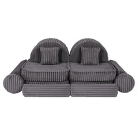 Medium Modular Sofa for Kids - Churros Jurassic Grey Plus