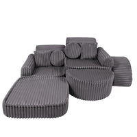 Medium Modular Sofa for Kids - Churros Jurassic Grey Plus
