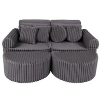 Medium Modular Sofa for Kids - Churros Jurassic Grey Plus