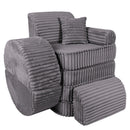 Medium Modular Sofa for Kids - Churros Jurassic Grey Plus