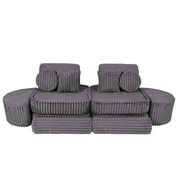 Medium Modular Sofa for Kids - Churros Jurassic Grey Plus