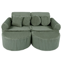 Medium Modular Sofa for Kids - Churros Sage Green Plus