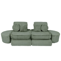 Medium Modular Sofa for Kids - Churros Sage Green Plus