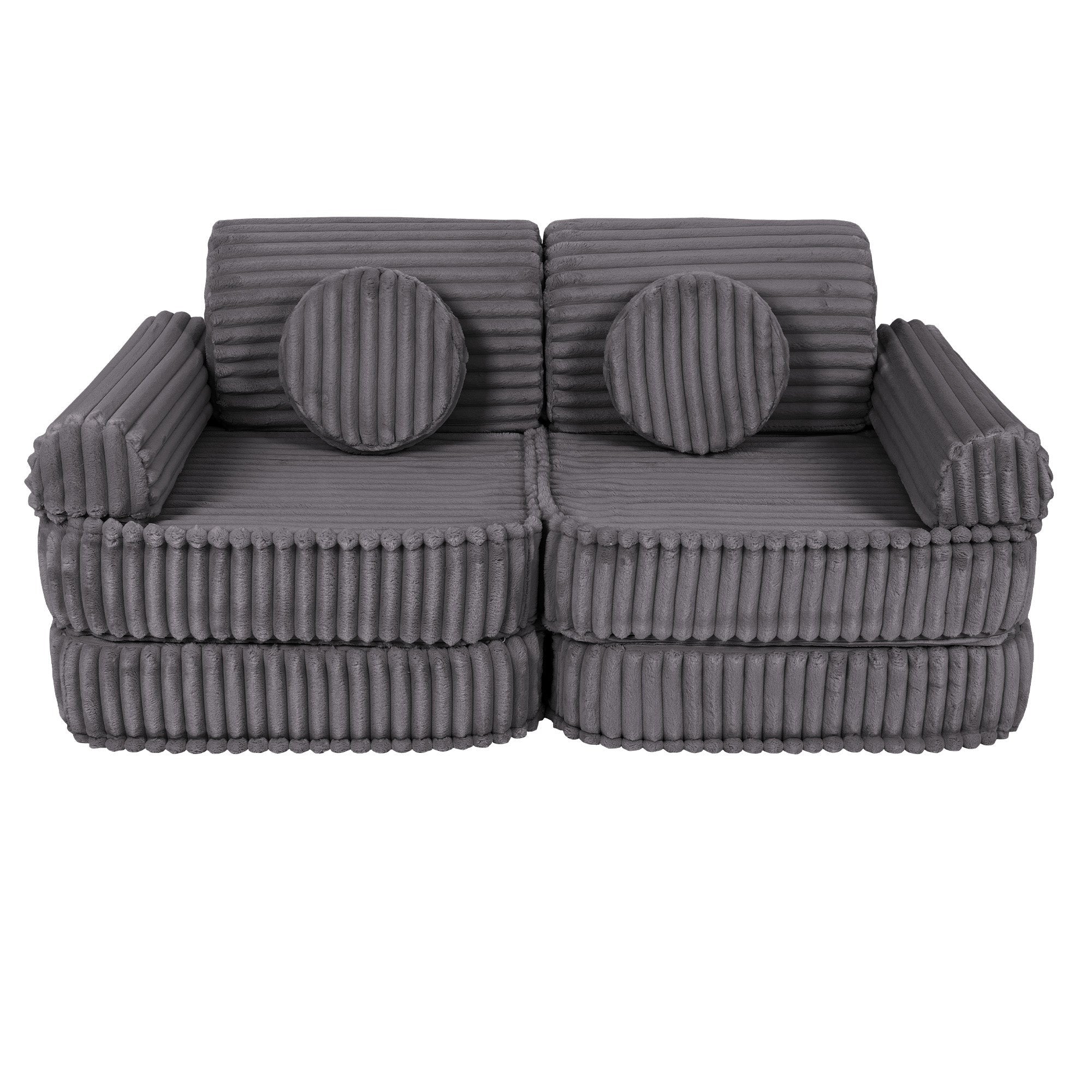 Vidutinio dydžio modulinė sofa vaikams - Churros, jūros pilkumo spalvos