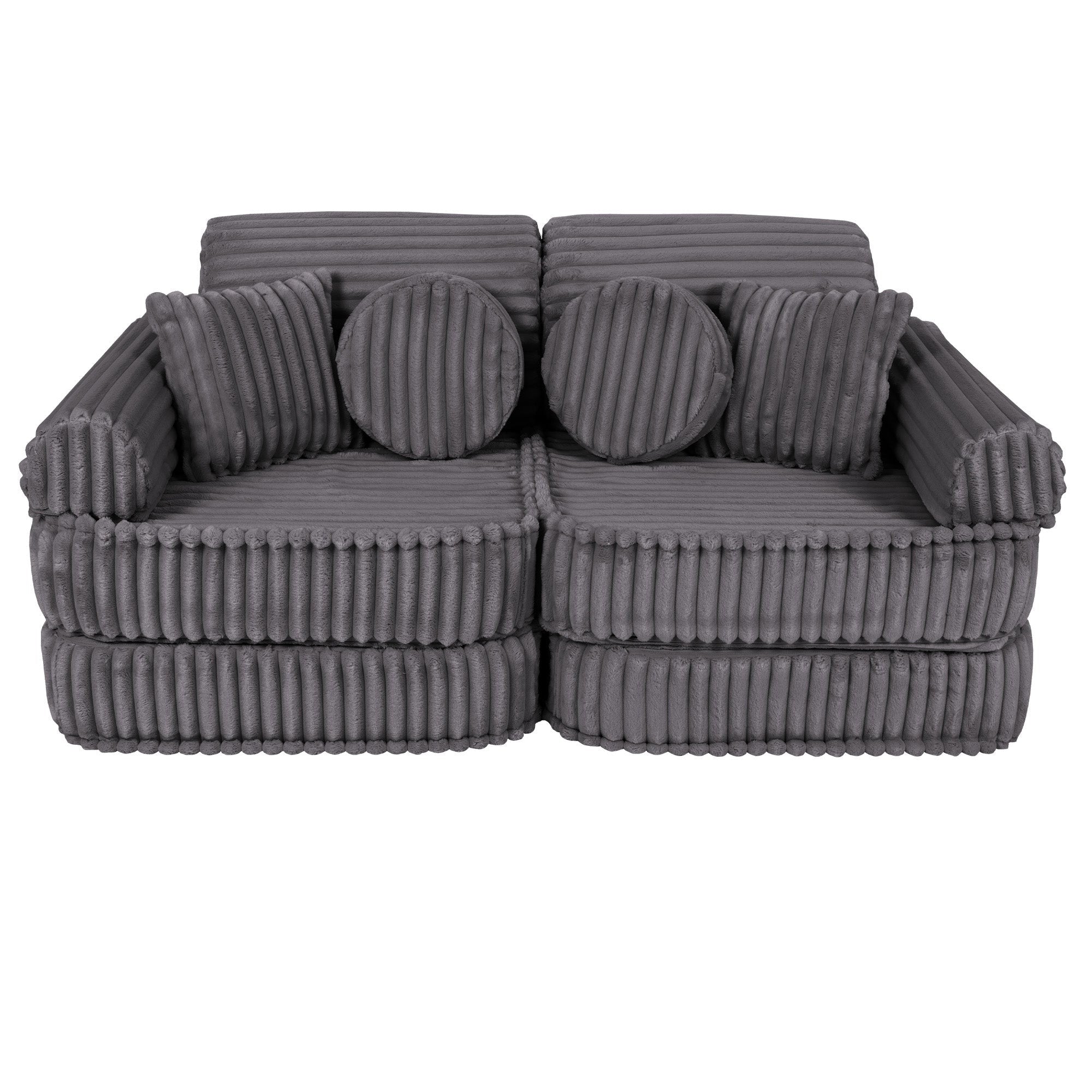 Vidutinio dydžio modulinė sofa vaikams - Churros, jūros pilkumo spalvos