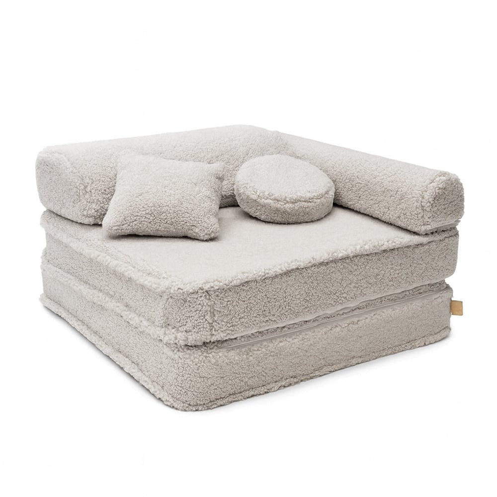 Modulinė vaikiška sofa, mažytė – 5 elementai, šviesiai pilka