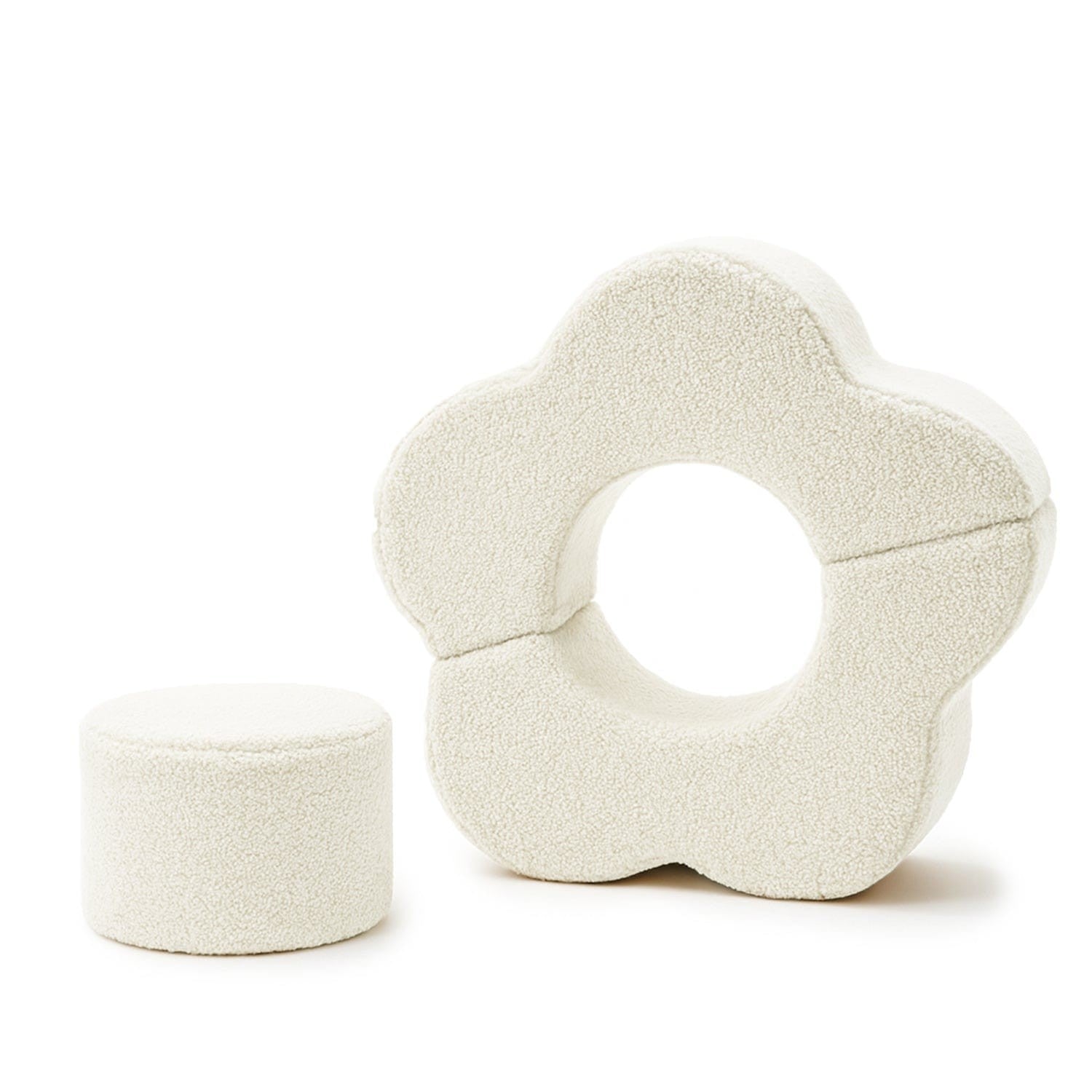 Modulinių baldų rinkinys, gėlytės formos, 3 elementų, Bearly audinio, kreminės spalvos