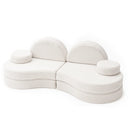MeowBaby® Modular Sofa Coccolo for Kids – 6 Piece, Bearly Off-White