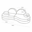 MeowBaby® Modular Sofa Coccolo for Kids – 6 Piece, Bearly Off-White