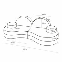 MeowBaby® Modular Sofa Coccolo for Kids – 6 Piece, Bearly Light Gray