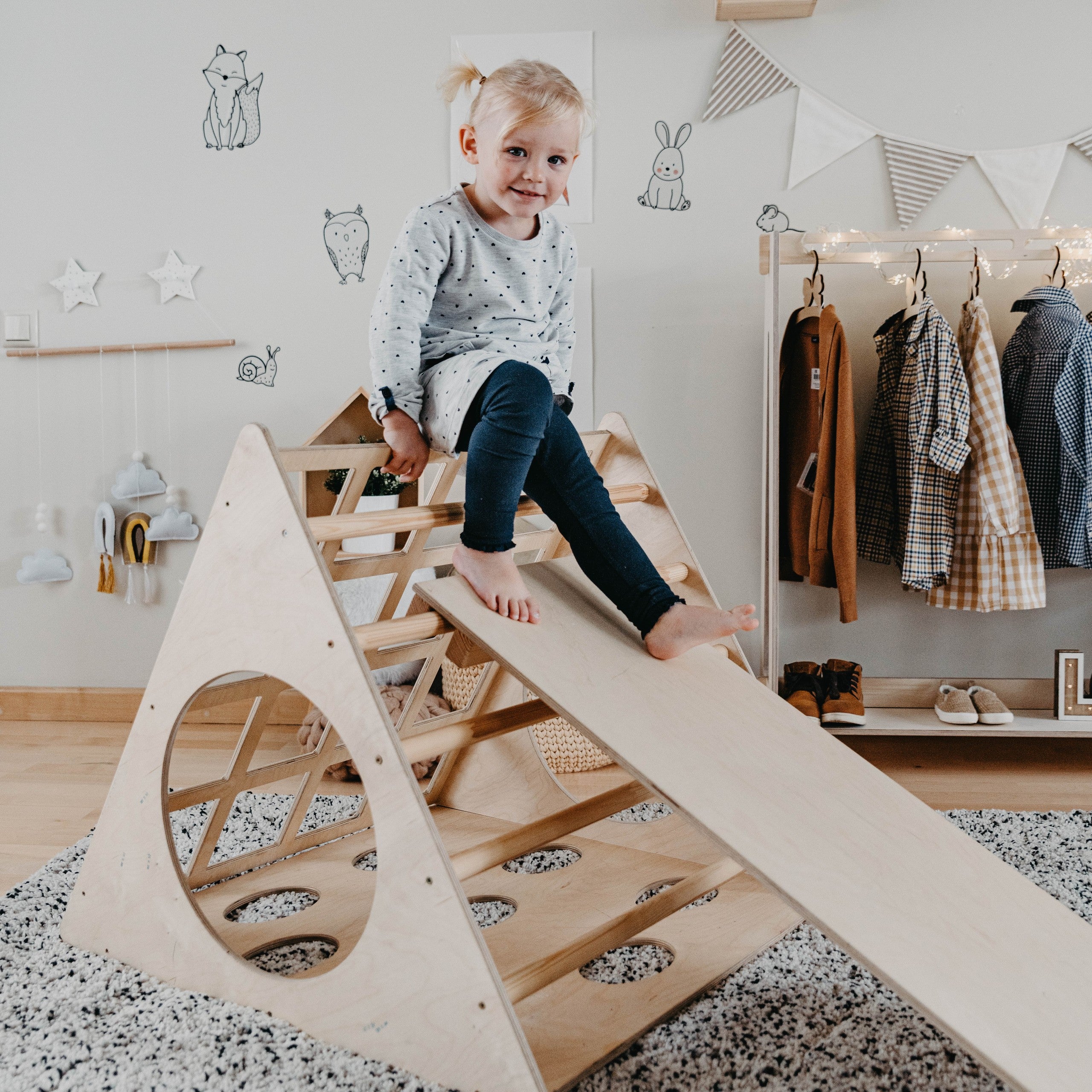 Montessori kopėtėlės su čiuožykla
