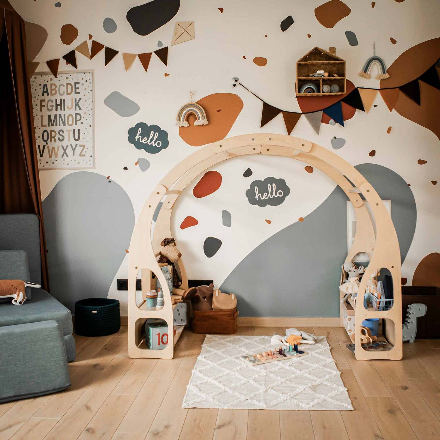 Montessori žaidimų stovas / Žaislų lentyna vaikams