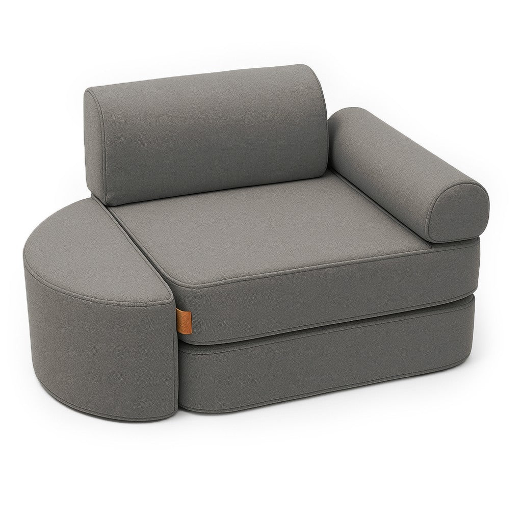 Modulinė sofa vaikams, pilkos spalvos