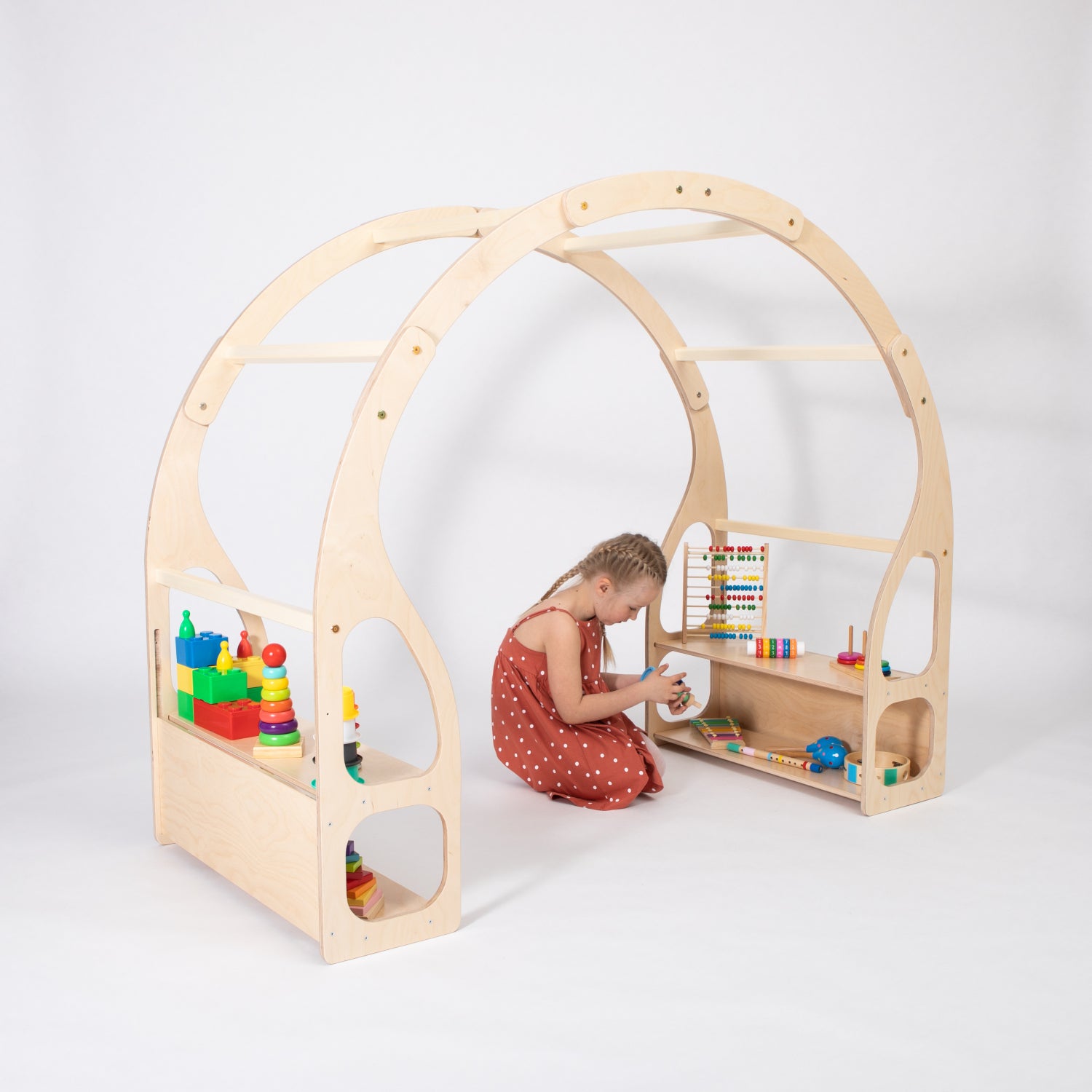 Montessori žaidimų stovas / Žaislų lentyna vaikams