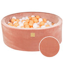 Round Ball Pit With 200 White/orange Balls, 90x30cm - Apricot Velvet
