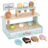 Wooden Ice Cream Shop Set with Ice Cream Stand